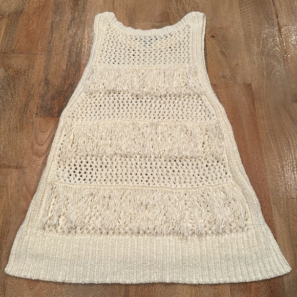 DKNY Crochet Fringe Sleeveless Festival Boho Sweater • Size Small - Picture 7 of 15